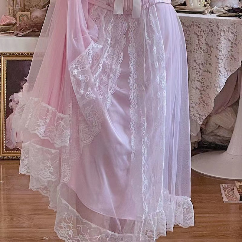 Women's Fashion Loungewear Mesh Two-piece Set