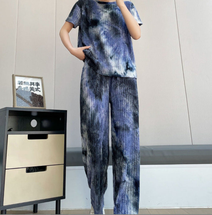 Unisex Gradient Polyester Lounge Set Slim Fit Homewear