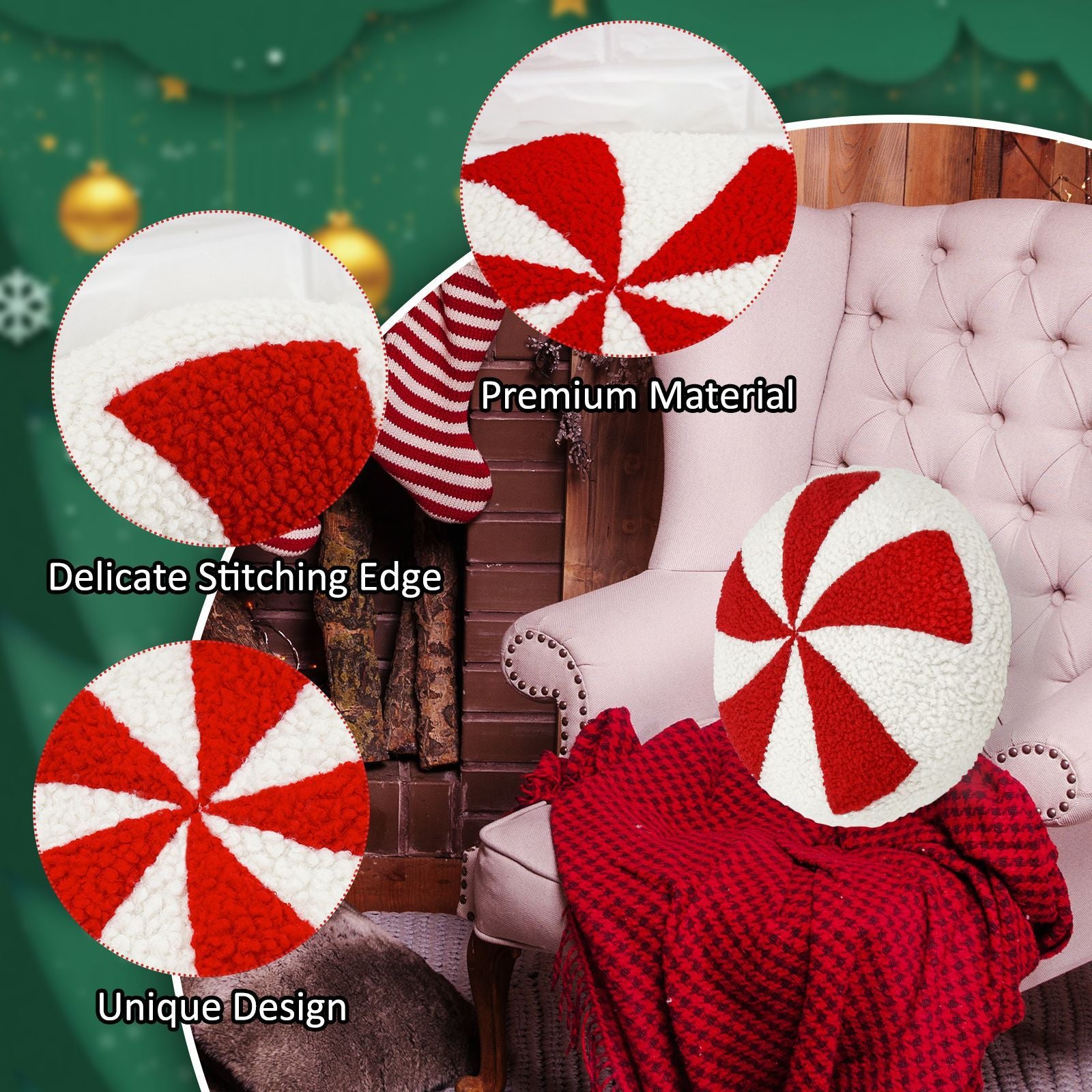 Plush Pillow Cushion Creative Christmas Decoration Decorative Candy Pillow