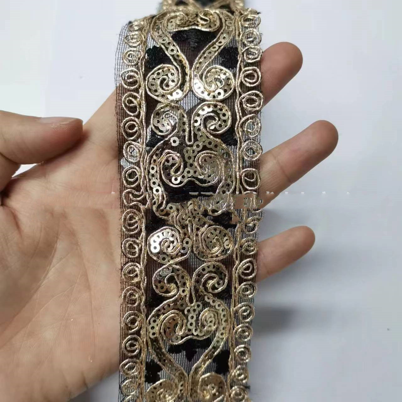 New Ethnic Ribbon Bar Code Embroidery Lace Sequins – Sewing, Crafting, and DIY Accessories