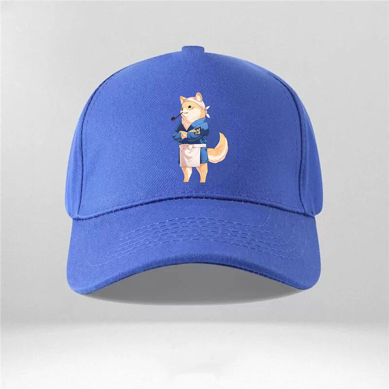 Cartoon Dog Shiba Inu Couple Peaked Cap for Men and Women – New Trendy Adjustable Hat