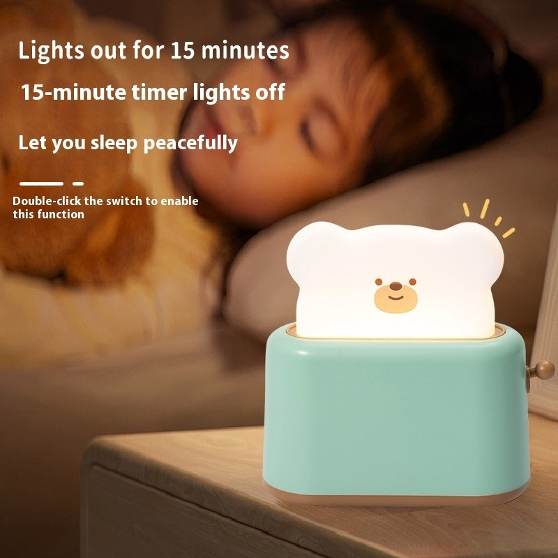 Silicone Bread Bear Battery Night Light Desktop Decor