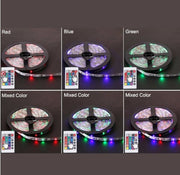2835 RGB LED Strip Lights 300 LEDs IP65 Waterproof with Remote and 12V 5A Power Supply Set