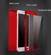 360° Full Protective Case Cover with Tempered Glass for Galaxy J Series (J2, J3, J5, J7, Prime & Pro Models)