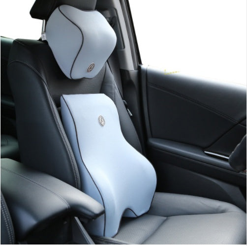 Memory Foam Car Lumbar & Neck Pillow Set – Slow Rebound, 4-Season