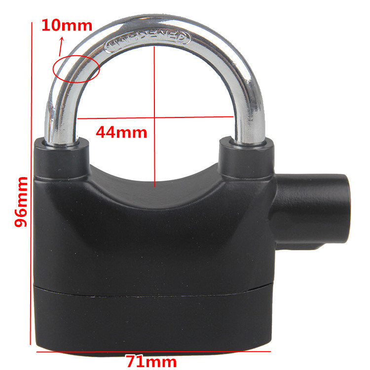 Black Waterproof Siren Alarm Padlock Alarm Lock For Bike Motorcycle Bicycle Safety Perfect With 110dB Alarm