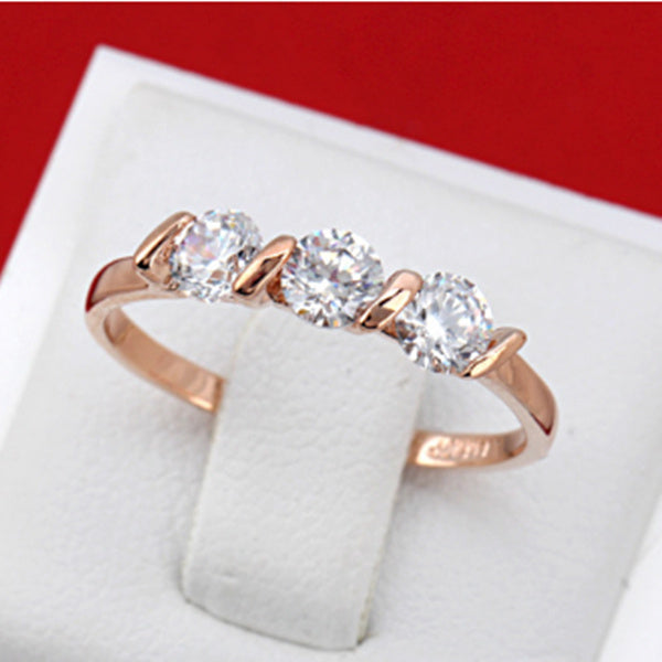 Korean Luxury Titanium Steel Zircon Engagement Rings