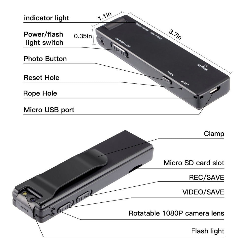 4K Mini Pocket Sports Camera – HD Anti-Shake Action Cam