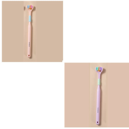 Three-Sided Macaron Soft Bristle Toothbrush – Deep Clean, Safe & Portable