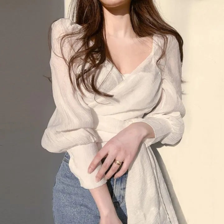 Fashion Elegant Chiffon Blouse Top For Women