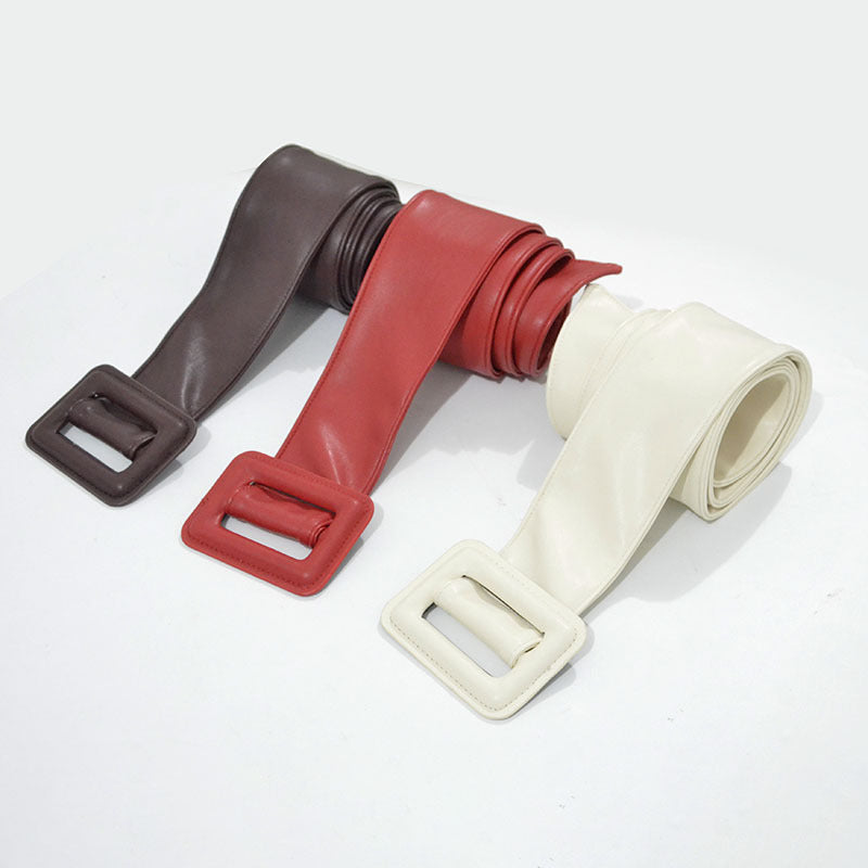 Women's Sheepskin Wide Belt