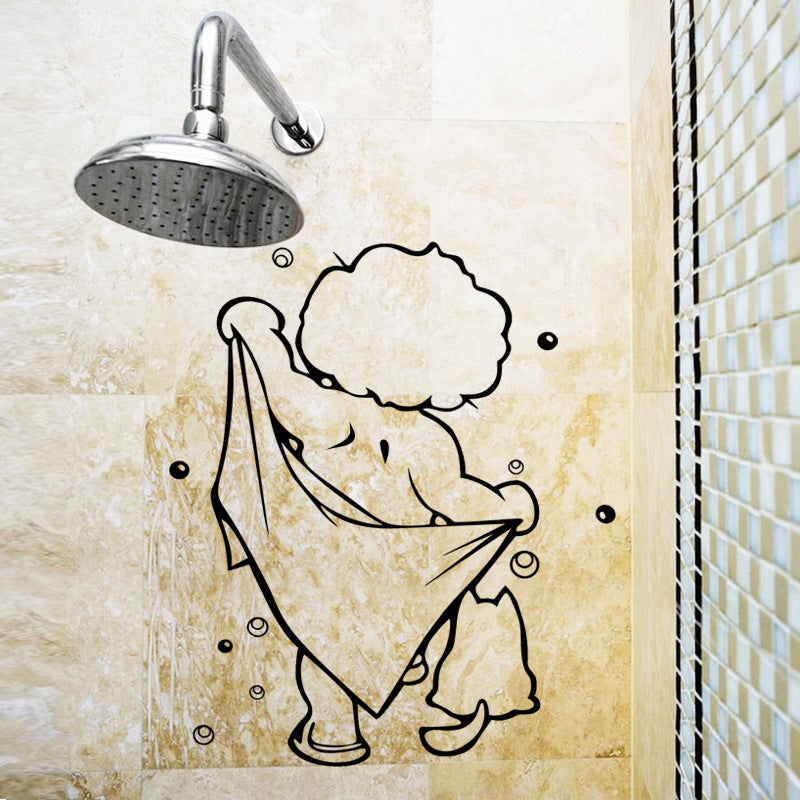 Baby Shower Wall Sticker – Carved Bathroom Decorative Sticker for Kids’ Bathroom and Nursery