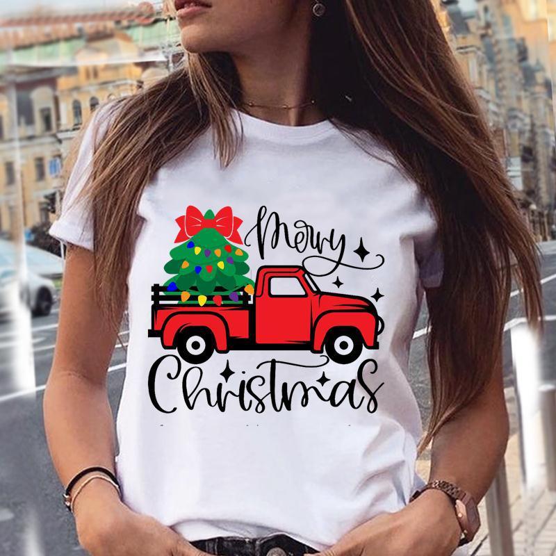 Fashionable Christmas Party Short Sleeve T-shirt Women