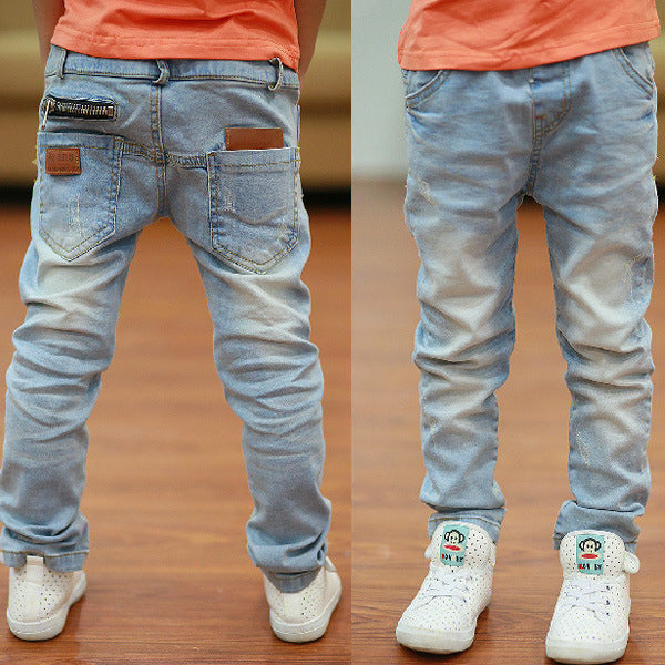 Kids Spring Autumn Harem Pants Regular Fit Sanded Fabric