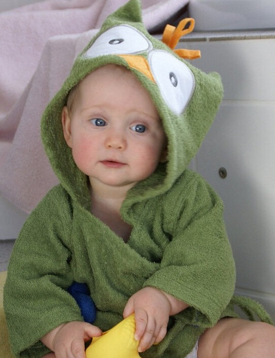 Unisex Hooded Cotton Baby Bathrobe Cartoon Relaxed Fit