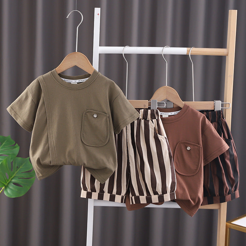 Boys Regular Fit Cotton Shirt And Pants Set Casual