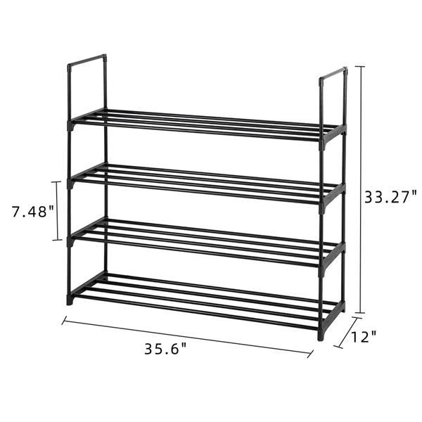 13 Tubes One Out  Four Styles 8-layer Shoe Rack Black