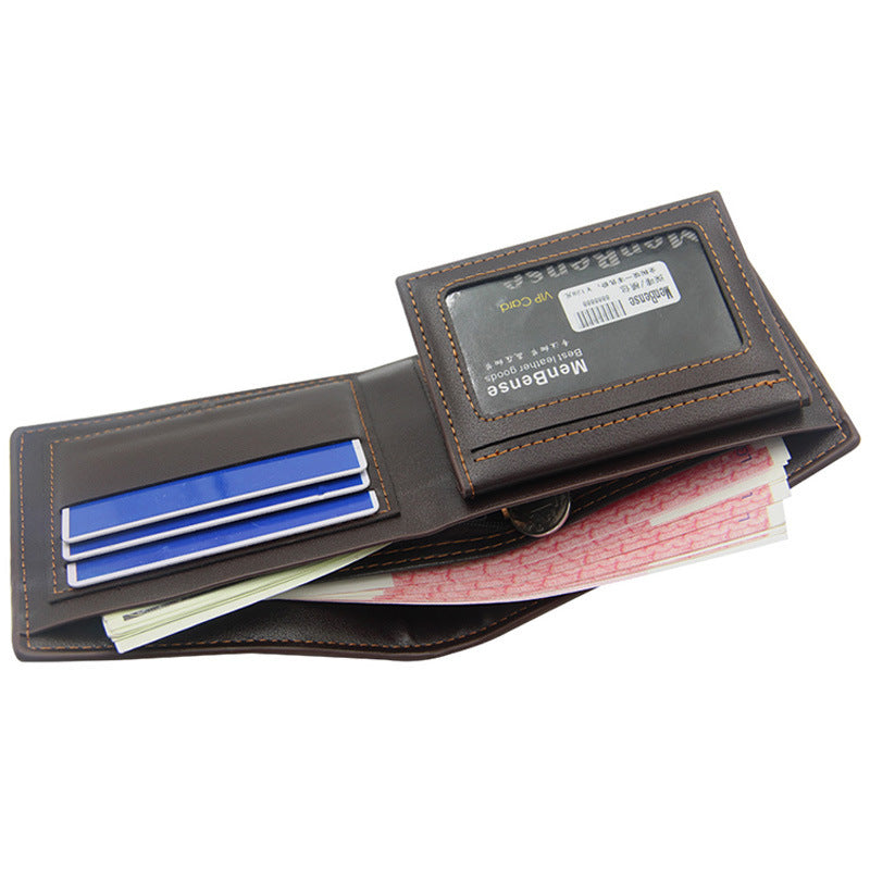 Mens PU Leather Short Wallet Fashion Personality Pattern
