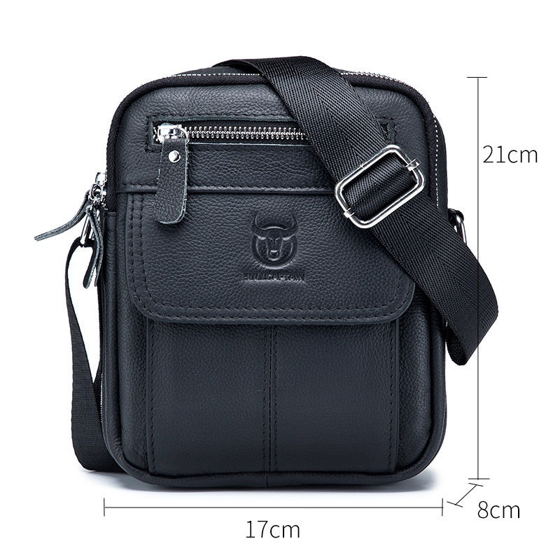 Men's Slim Leather Crossbody Bag Retro Satchel Cowhide