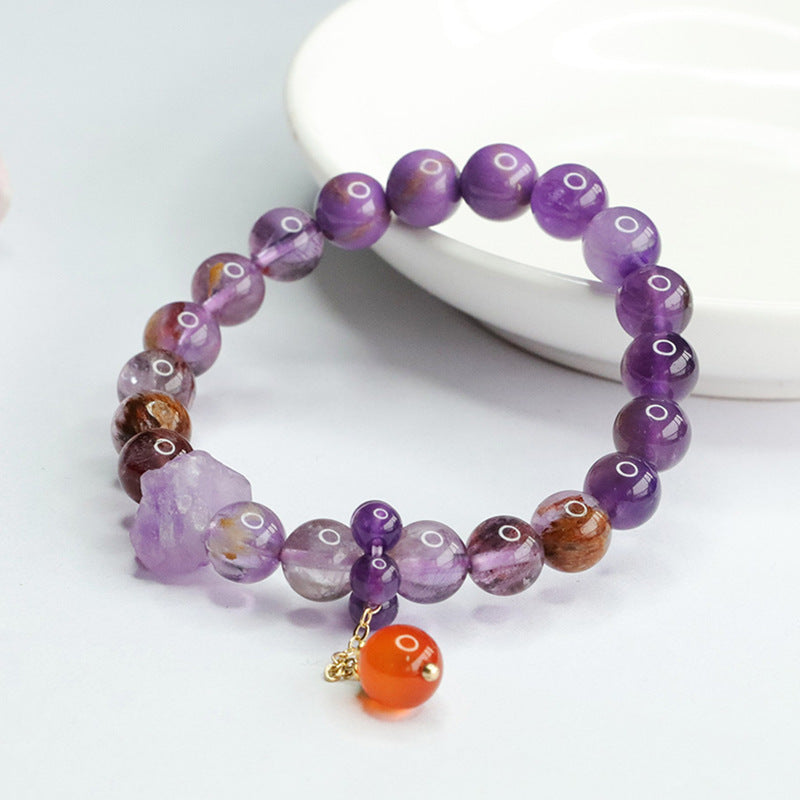 Natural Nine Purple Multi-treasure Crystal Bracelet Dragon Year