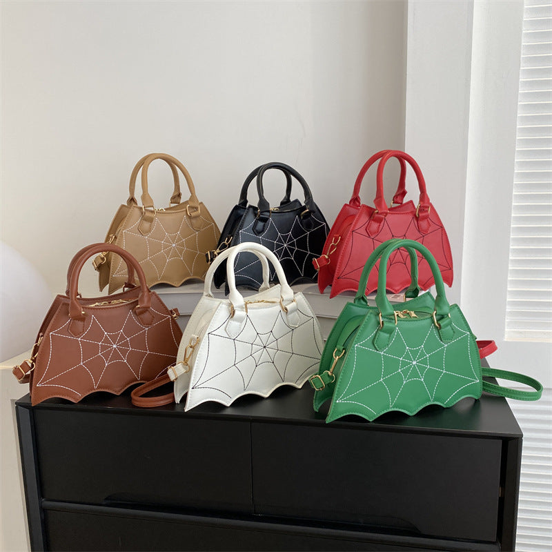 Halloween Spider Web Saddle Bag – Fashion Crossbody Shoulder Handbag with Top Handle