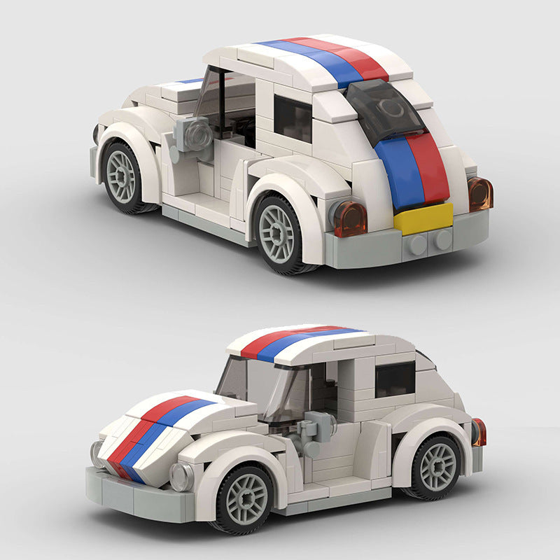 Building Block Puzzle Assembling Retro Small Particle Beetle Car