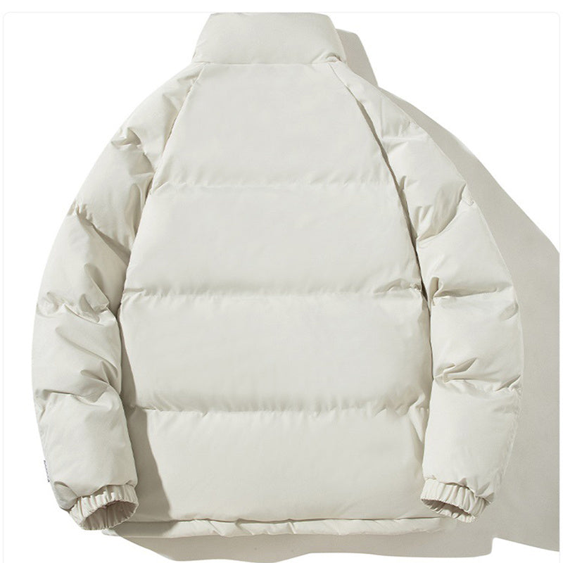 Unisex Stand Up Collar Plush Coat Polyester Thickened Loose
