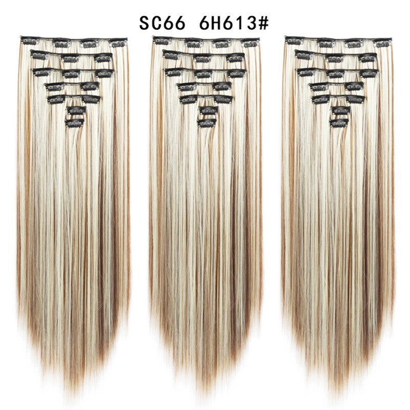 16 Card Seven-piece Hairpiece Clip Wig Beauty Chemical Fiber Wig Set Hair Extension