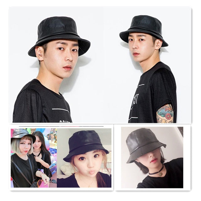 PU Leather Fisherman Hat