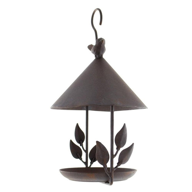 American Made Wrought Iron Bird Feeder for Outdoor Use