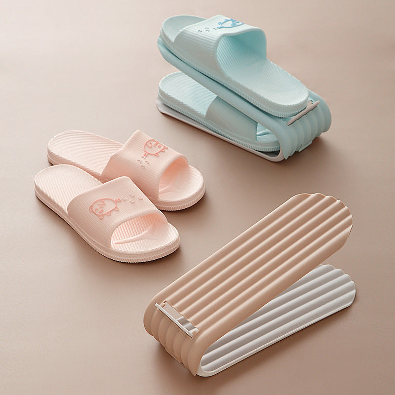 Storage Double Layer Shoe Support Adjustable Home Dormitory Storage