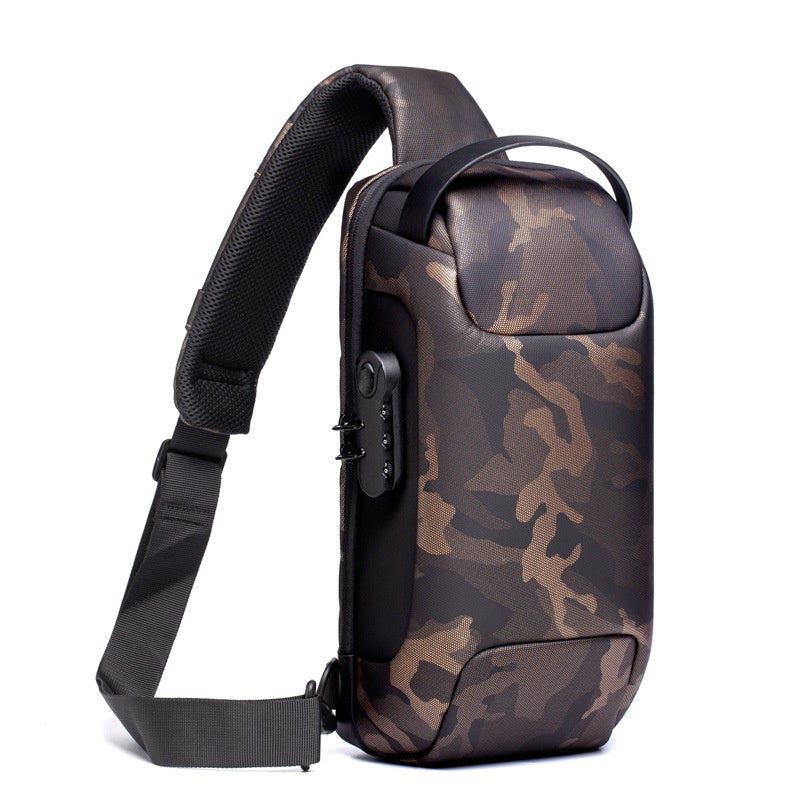Waterproof USB Anti-Theft Oxford Crossbody Sling Bag for Men