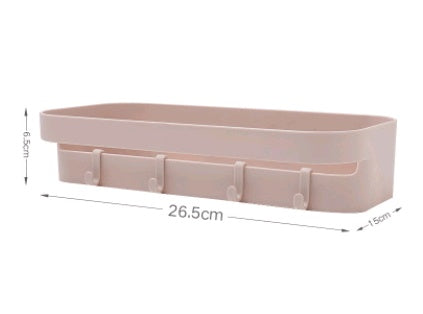 Punch-Free Bathroom Shelf – Seamless Wall-Mounted Rectangular Storage Rack