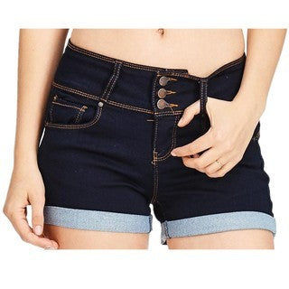 Elastic Waist Denim Hot Pants – Women's Color Cloth Casual Shorts