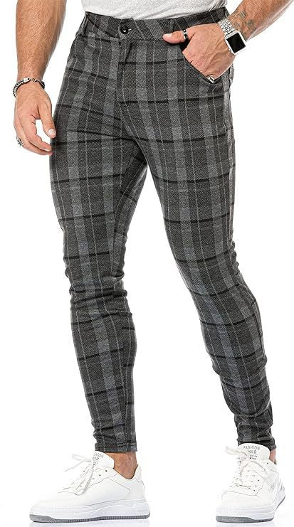 Men’s Slim Fit Suit Pants – Lightweight Summer 3D Printed Trousers