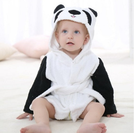 Unisex Hooded Cotton Baby Bathrobe Cartoon Relaxed Fit