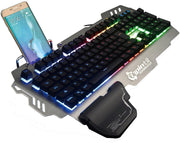 Metal Wired Mechanical Gaming Keyboard – Mixed RGB Backlight, Anti-Ghosting, Aluminum Top Plate