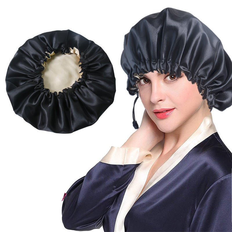Soft Double Satin Shower Cap – Dual-Use Bath and Chemotherapy Cap for Adults