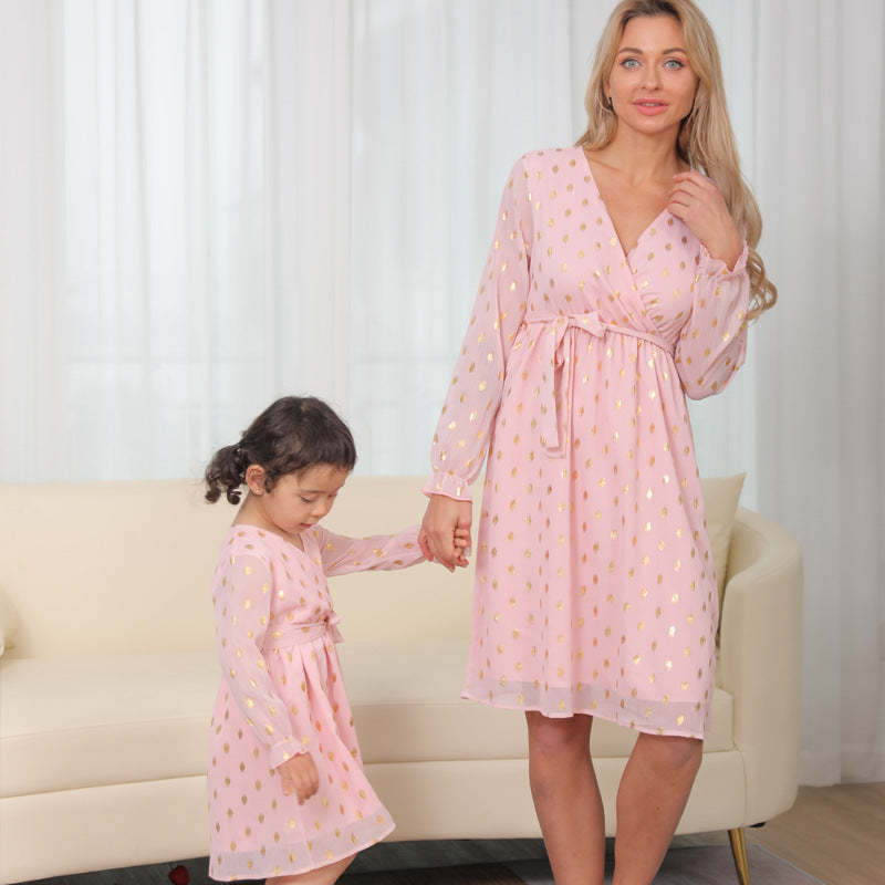 Baby Romper Woven Mother And Daughter Sling Dress