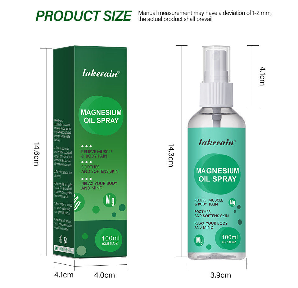 Glass Bottle Magnesium Oil Body Spray for Skin Care