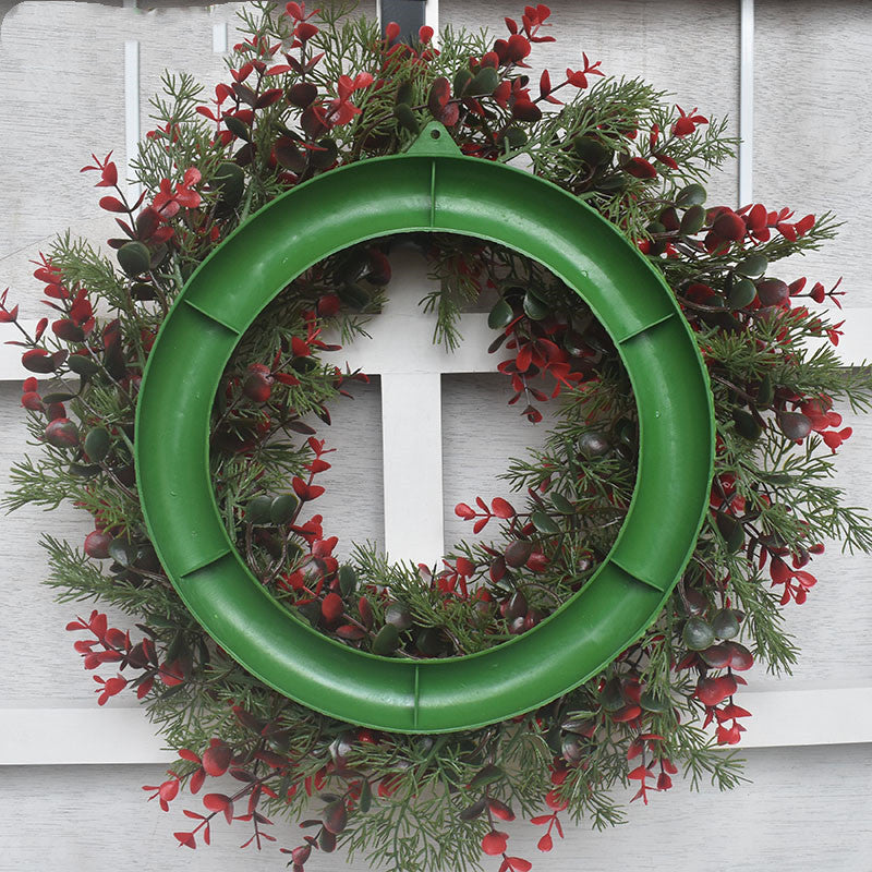 Artificial Cherry Christmas Wreath Red Door Hanging Garland Decoration