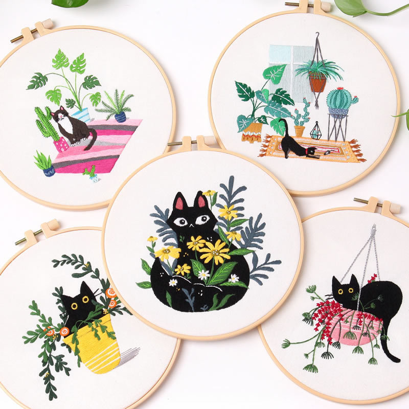 Embroidery DIY Material Bag Kit for Beginners – Sewing, Needlework, and Craft Supplies