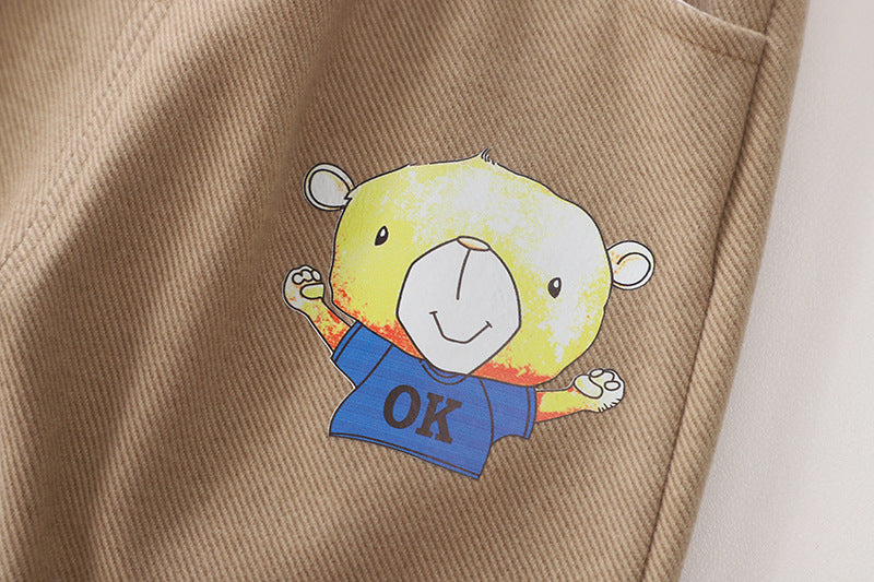 Boys' Autumn Hooded Cartoon Jacket Suit