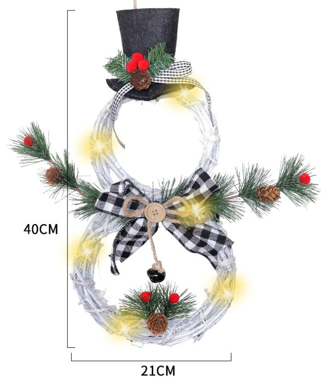 LED Christmas Wreath Pendant Lighted Garland