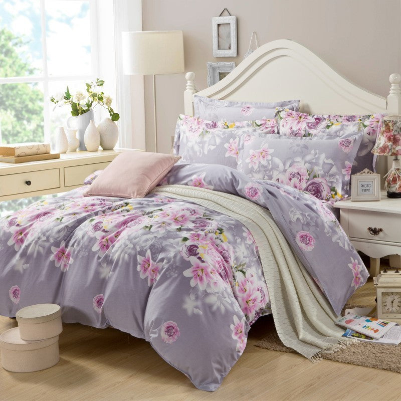 Four-Piece Cotton Bedding Set – Multiple Sizes, Soft and Breathable Home Textile