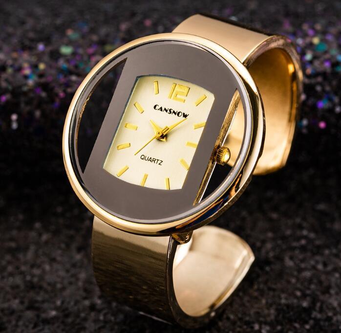 Luxury Women's Bracelet Watch – Gold/Silver Dial with Adjustable Steel Band, Quartz Movement