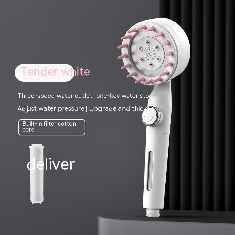 Skin Beautifying Handheld Shower with Filter Booster – Red Spray Nozzle