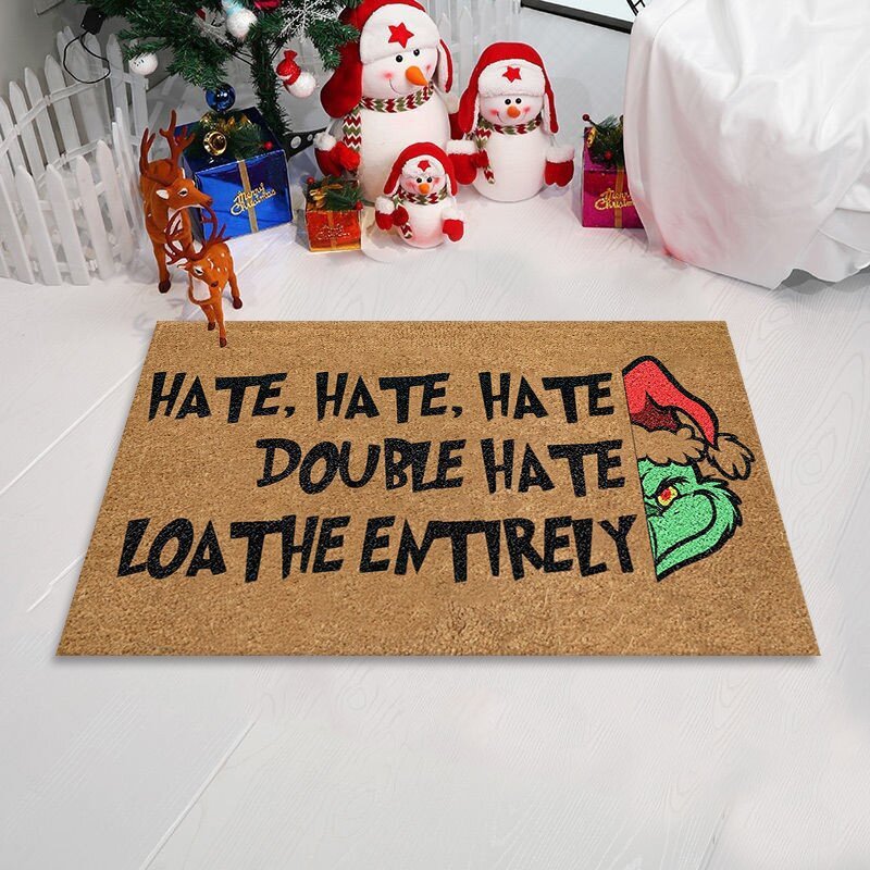 New Cartoon Christmas Letters Doorway Mat Kitchen Water Absorbent Ottoman