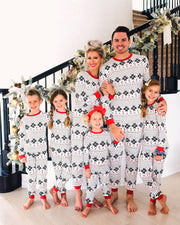 Christmas Print Parent-child Home Service Suit