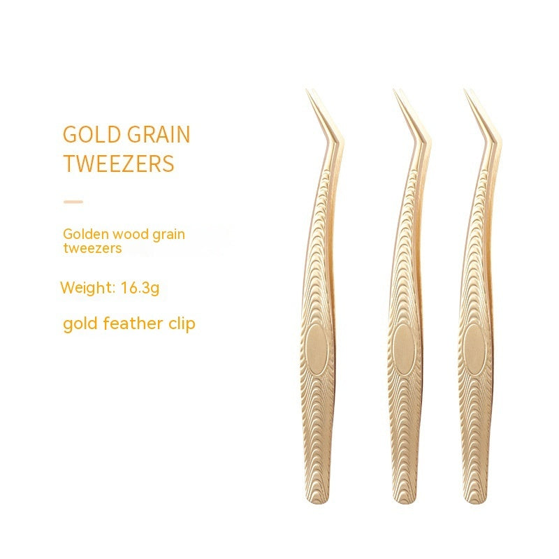 Golden Eyelash Tweezers – Stainless Steel Flowering Lash Extension Tool